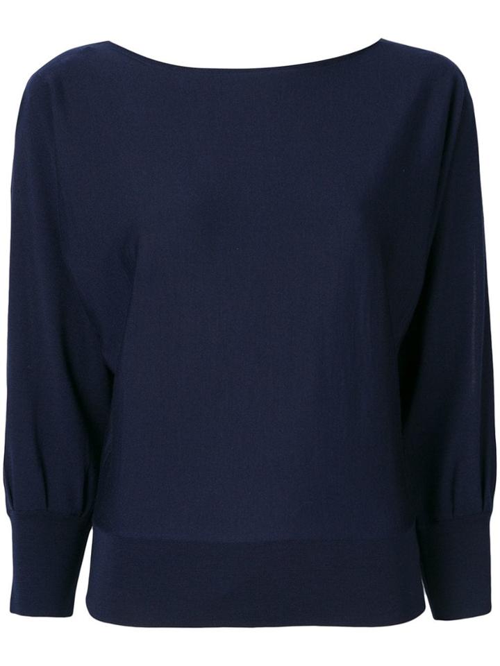 Ralph Lauren Collection Cut-out Sleeves Knitted Sweater - Blue