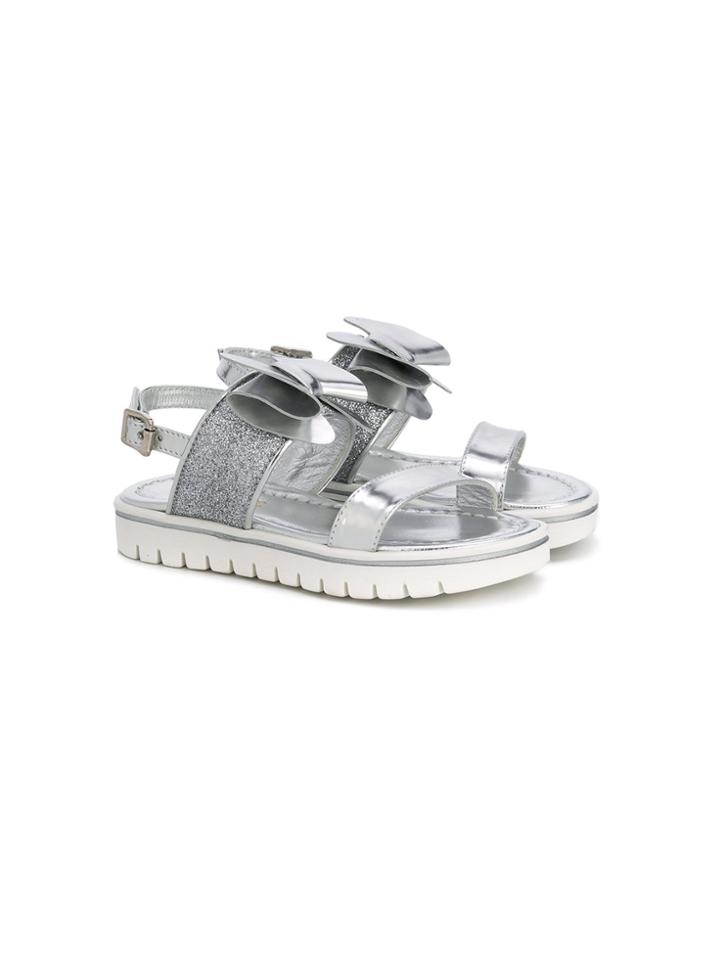 Montelpare Tradition Bow Appliqué Sandals - Metallic