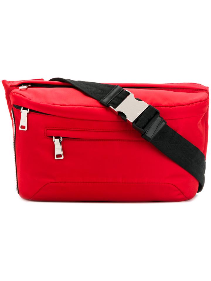 Prada Logo Patch Belt Bag - Red