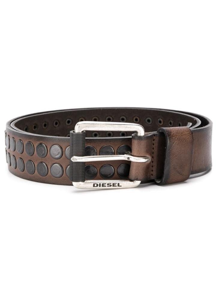 Diesel Vintage Studded Belt - Brown