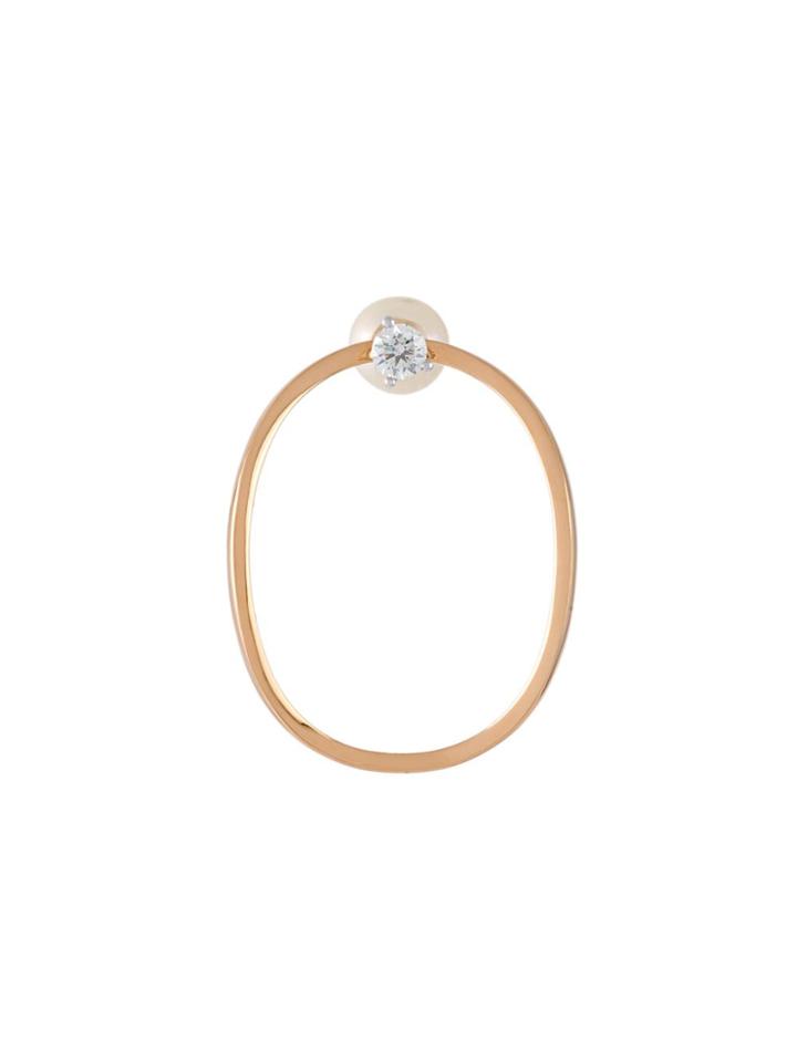 Delfina Delettrez Pearl And Diamond Loop Earrings - Yellow & Orange