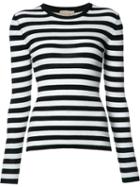 Michael Kors Striped Jumper, Women's, Size: Large, Black, Cashmere