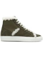 Yves Salomon Shearling High-top Sneakers - Green