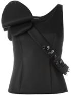 Simone Rocha Embellished Scuba Blouse, Women's, Size: 10, Black, Polyester/polybutylene Terephthalate (pbt)/viscose