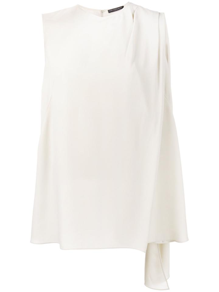 Alexander Mcqueen Sleeveless Asymmetric Draped Top - Nude & Neutrals