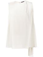 Alexander Mcqueen Sleeveless Asymmetric Draped Top - Nude & Neutrals