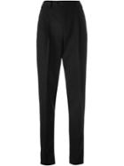 Saint Laurent Tailored Trousers, Women's, Size: 38, Black, Cotton/virgin Wool