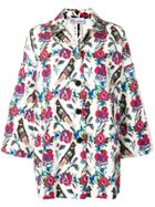 Red Valentino Cross-stitch Floral Jacket - White