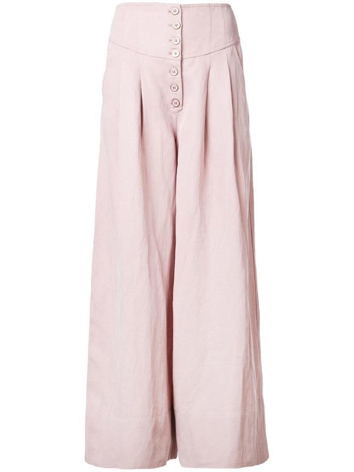 Ulla Johnson High Waist Wide Leg Trousers - Purple