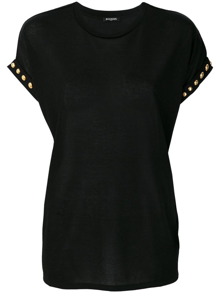 Balmain Stud-trimmed T-shirt - Black