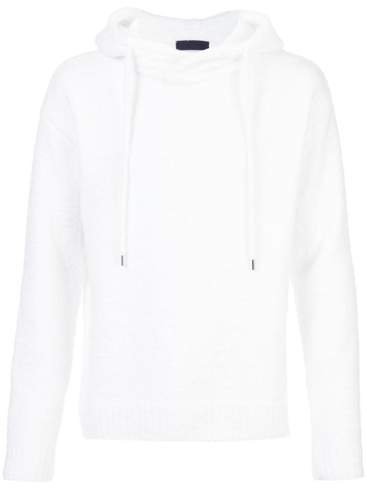 Atm Anthony Thomas Melillo Knitted Drawstring Hoodie - White