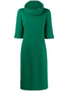 Oscar De La Renta Cowl Neck Pencil Dress - Green