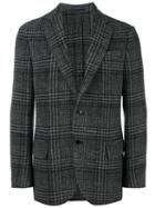 Mp Massimo Piombo Prince Of Wales Check Blazer, Men's, Size: 52, Grey, Cupro/wool/cotton