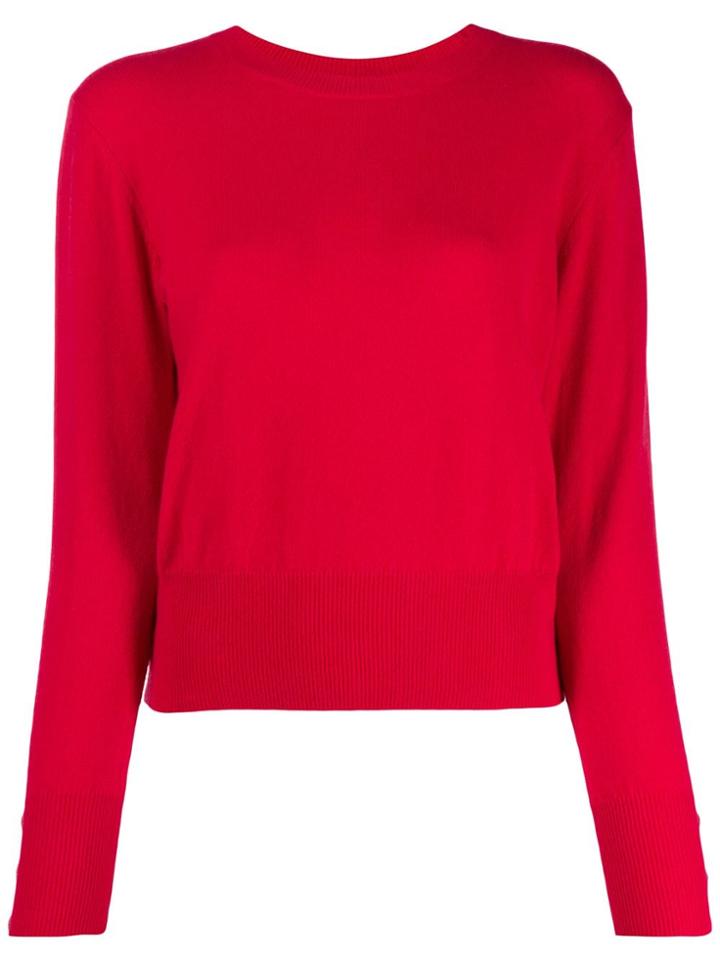 Edward Achour Paris Back Button Cardigan - Red