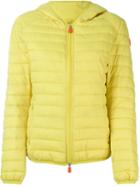 Save The Duck Hooded Puffer Jacket, Women's, Size: 1, Yellow/orange, Nylon/polyester
