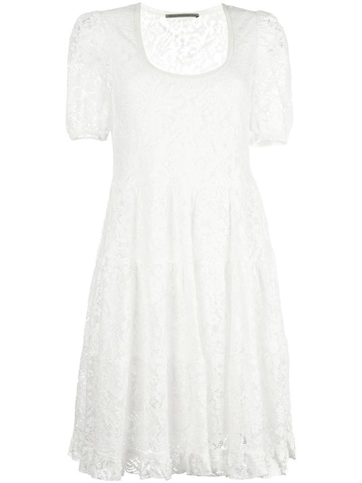 Ermanno Scervino Lace Flared Dress, Women's, Size: 38, White, Cotton/viscose/polyamide