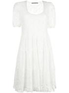 Ermanno Scervino Lace Flared Dress, Women's, Size: 38, White, Cotton/viscose/polyamide
