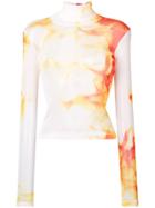 Priscavera Fire Print Fitted Top - White
