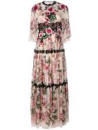 Dolce & Gabbana Rose Maxi Evening Dress - Pink & Purple