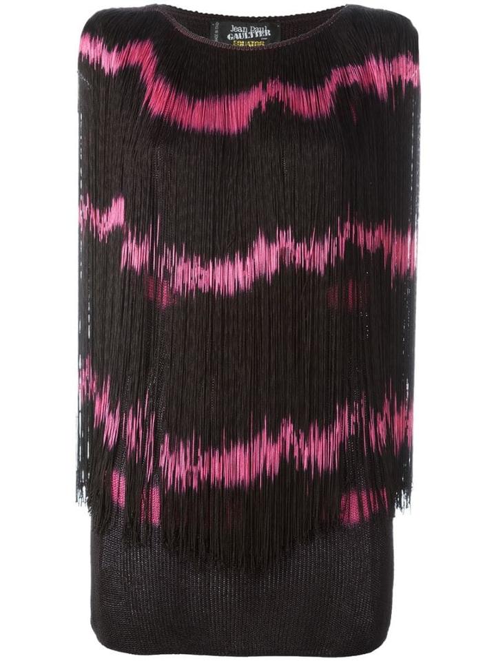 Jean Paul Gaultier Pre-owned Tye-dye Effect Fringed Top - Black