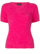 Giorgio Armani Fuzzy-knit Sweater - Pink & Purple