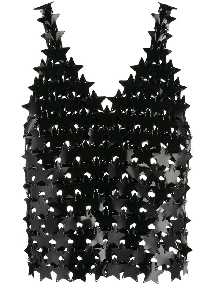 Paco Rabanne Star Paillette Embellished Top - Black