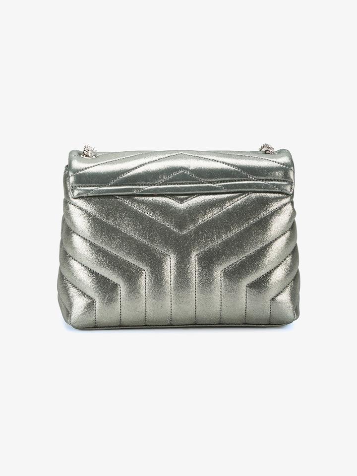 Saint Laurent Small College Shoulder Bag, Women's, Grey, Polyester/metal