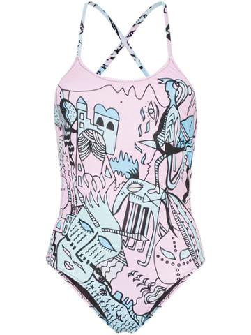 Ellie Rassia Far Away Printed Swimsuit - Multicoloured