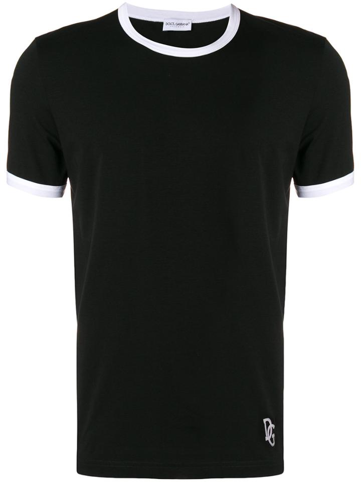 Dolce & Gabbana Contrast-trim T-shirt - Black