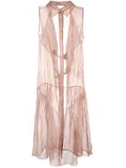 Uma Wang Sheer Open Back Shirt Dress - Pink