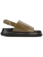 Marni Fussbett Sandals, Women's, Size: 37, Green, Calf Leather/rubber