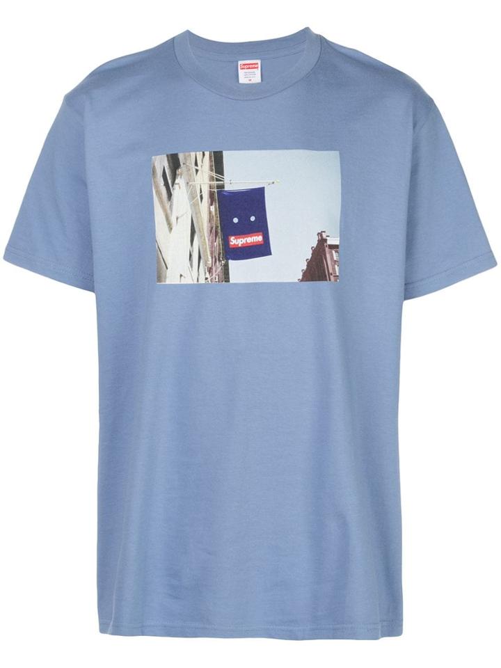 Supreme Banner Print T-shirt - Blue
