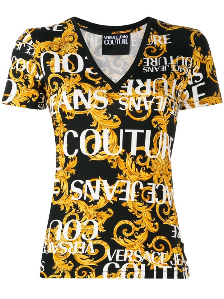 Versace Jeans Couture Baroque-print T-shirt - Black