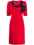 Boutique Moschino Chain Neckline Dress - Red