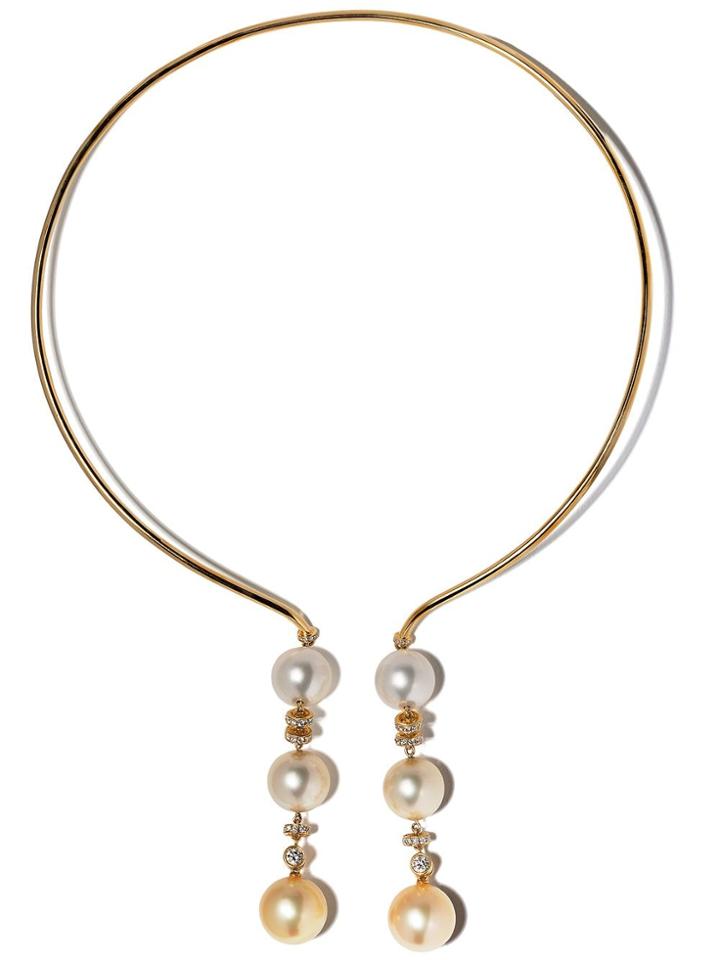 Yoko London Aurelia South Sea Pearl And Diamond Necklace - 6 Gold