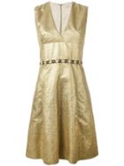 Etro Metallic (grey) Flared Dress, Women's, Size: 42, Silk/linen/flax/metallized Polyamide/viscose
