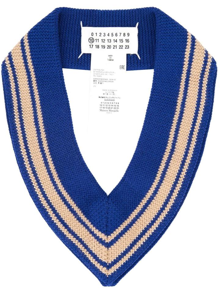 Maison Margiela Ribbed V-neck Collar - Blue