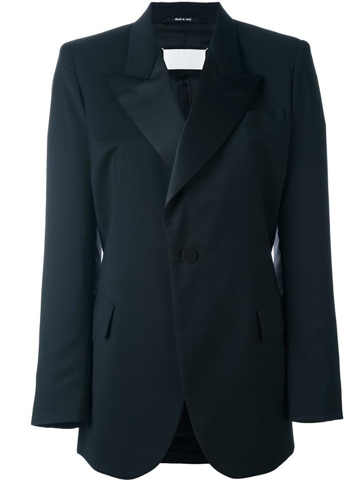 Maison Margiela Oversized Lapel Blazer, Women's, Size: 42, Black, Polyester/cupro/rayon/virgin Wool