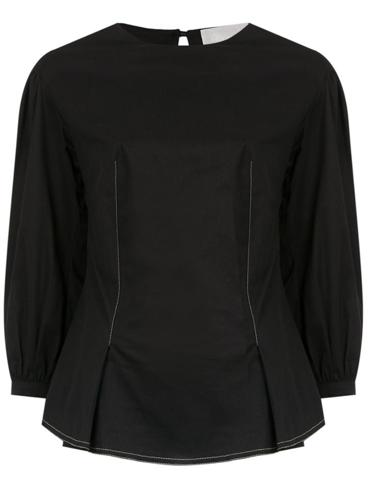 Lilly Sarti Gabardine Eugenie Blouse - Black