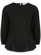 Lilly Sarti Gabardine Eugenie Blouse - Black