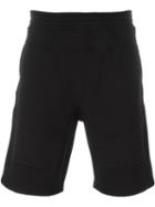 Neil Barrett Ribbed Detail Track Shorts, Men's, Size: L, Black, Viscose/spandex/elastane/lyocell/cotton