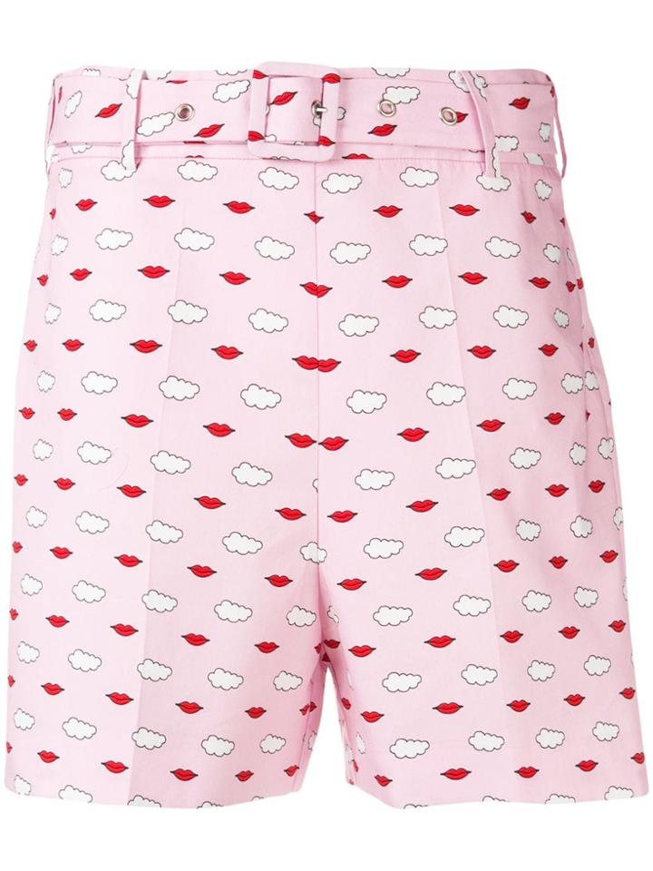 Vivetta Lip Print Shorts - Pink