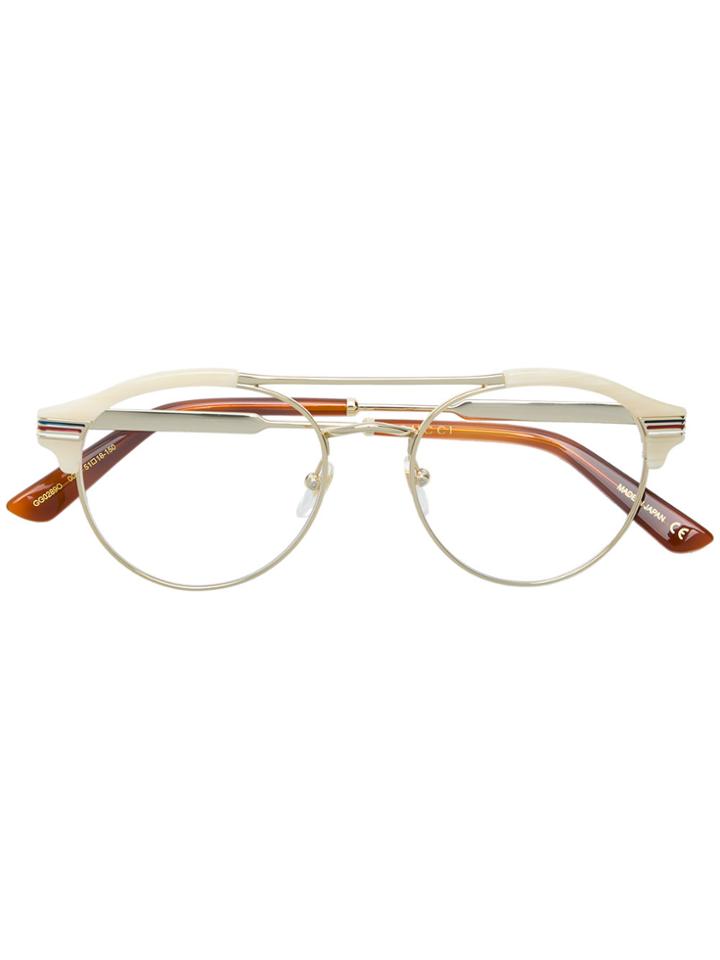 Gucci Eyewear Half-rim Glasses - Metallic
