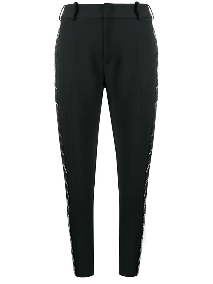 Pinko Embellished High-waisted Tailored Trousers - Black