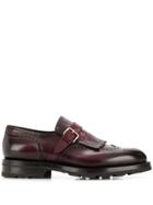Santoni Side-buckle Fringed Loafers - Brown