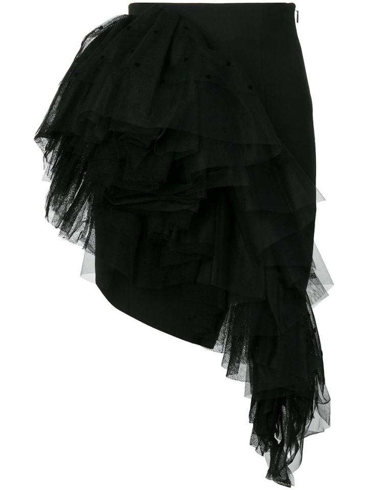 Saint Laurent Asymmetric Mini Skirt - Black