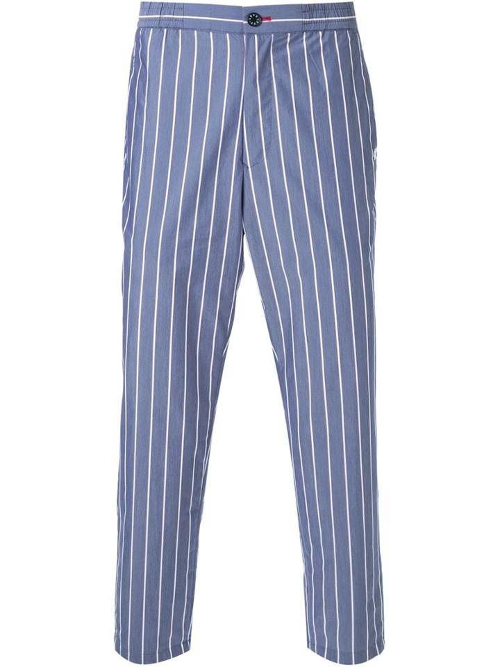 Loveless Pinstriped Tapered Cropped Trousers