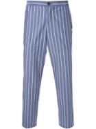 Loveless Pinstriped Tapered Cropped Trousers