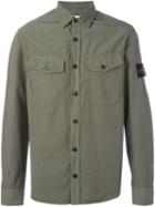 Stone Island Flap Chest Pockets Shirt, Men's, Size: Large, Green, Cotton