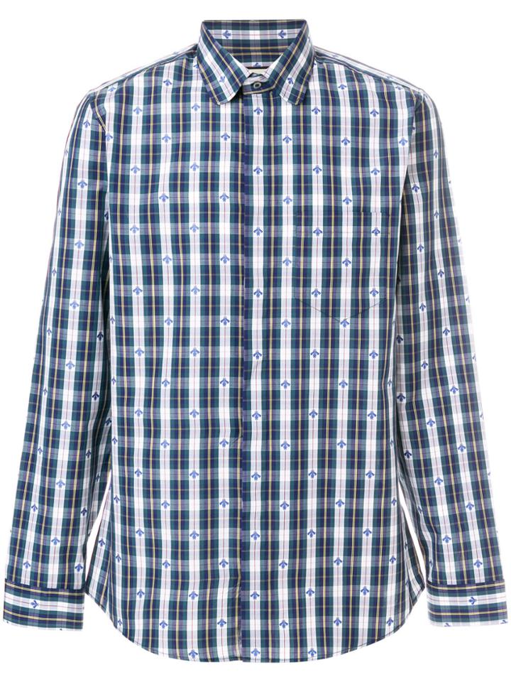 Gucci Diamond Plaid Print Shirt - Blue